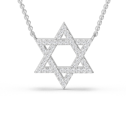 שרשרת תליון מגן דוד יהלומים מעבדה
