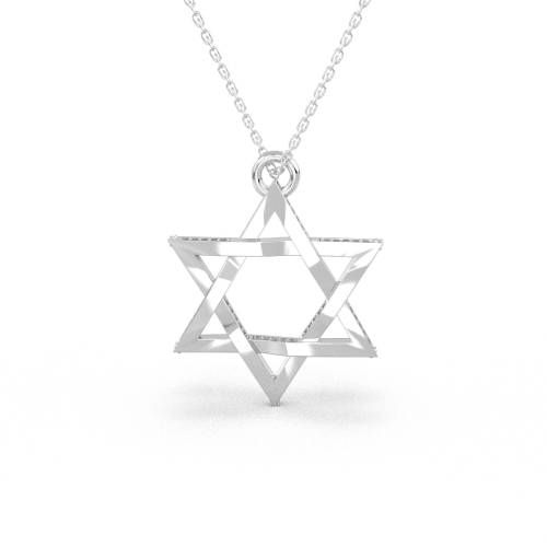 שרשרת תליון מגן דוד מלאה ביהלומים בדפנות המגן מעבדה